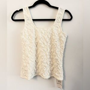 Pixie Market Cream Textured Tank Top